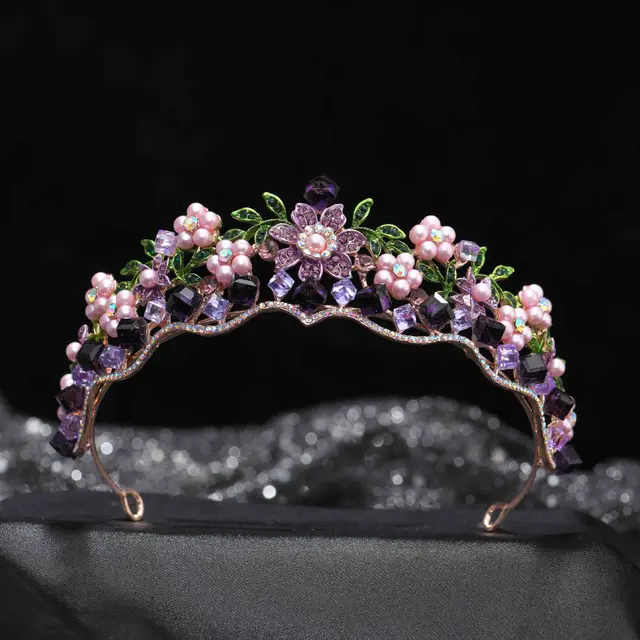 Alloy Crystal Flowers Wedding Bridal Hair Ornaments Headdress - Shop at LoveMi