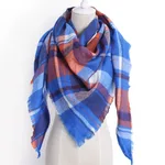 European And American Triangle Cashmere Women's Winter Scarf Shawl - Royal Blue