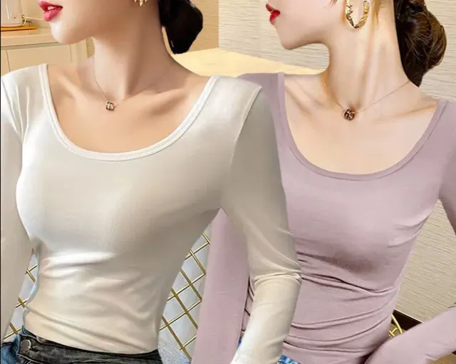 Modal Underlay Women's With U Neck Slimming White Pink - Shop at LoveMi