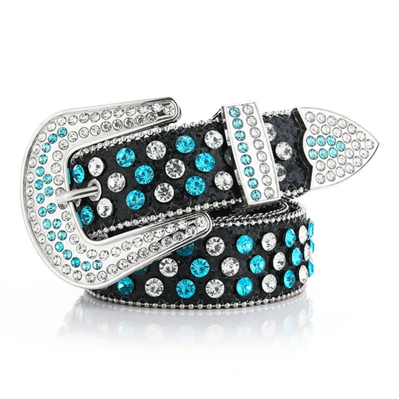 Fashion New Decorative Diamond Inlaid Women's Belt - Black