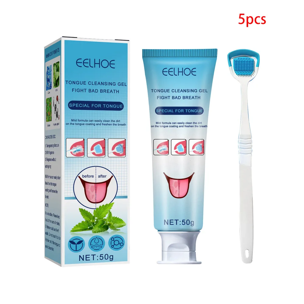 Cleaning Oral And Tongue Coating Cleaning Gel With Brush 5Pcs - Shop at LoveMi