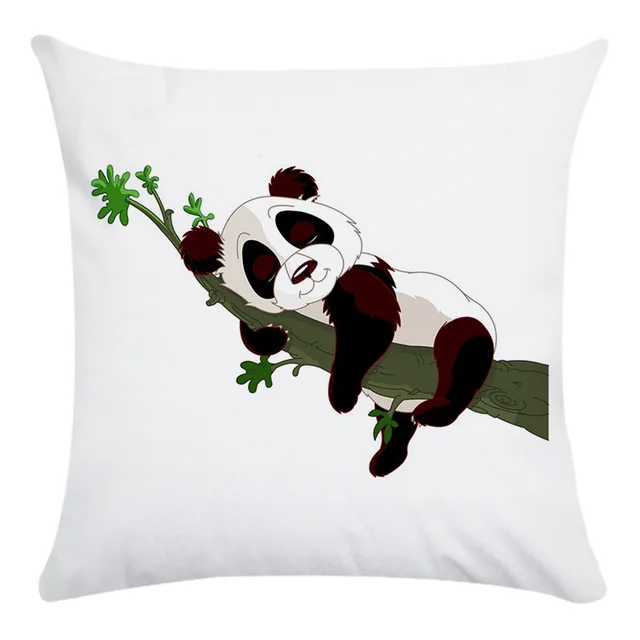 Cartoon Panda Super Soft Cotton Throwing Pillow Cover Style4 - Shop at LoveMi