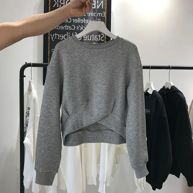 Twisted Sweater Women's Solid Short Top Grey - Shop at LoveMi