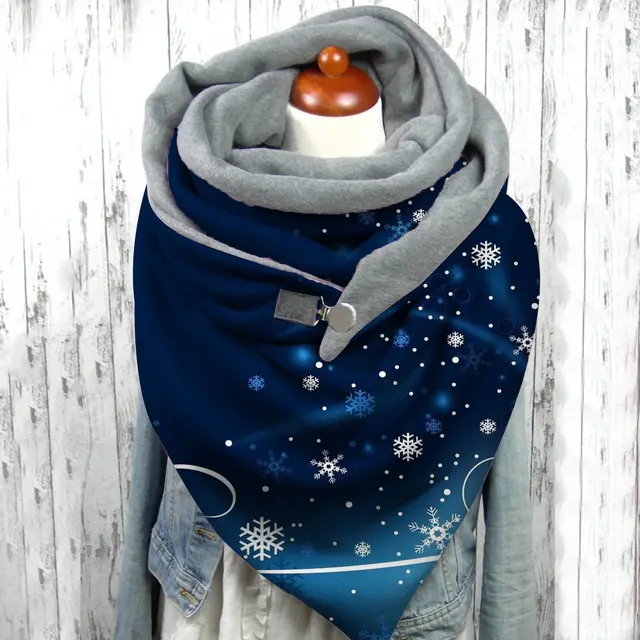 Women Scarf Winter Fashion Printing View Art Print Button Sz White Z - Shop at LoveMi