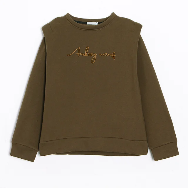 Short Padded Shoulder Loose Sweater Women Curry - Shop at LoveMi