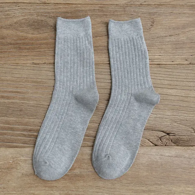Autumn And Winter Thin Section Of Cotton Long Pile Of Socks Female Light Grey - Shop at LoveMi
