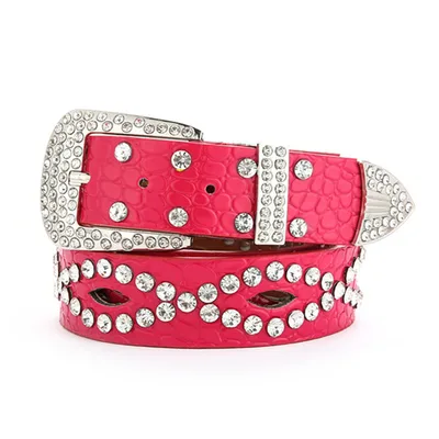 Fashionable And Versatile White Decorative Ladies Korean Jeans Wide Belt Skeleton Coquette Rose - Shop at LoveMi