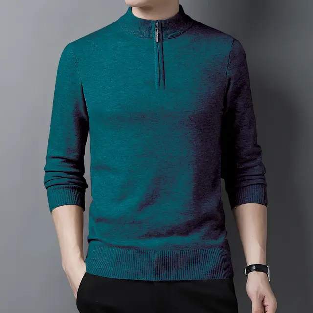 Young And Middle aged Men's Casual Pullover Sweater Harbin Blue - Shop at LoveMi