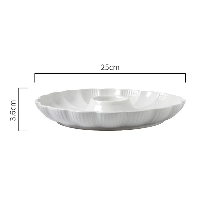 Japanese Petal Dumplings With Vinegar Dish White - Shop at LoveMi