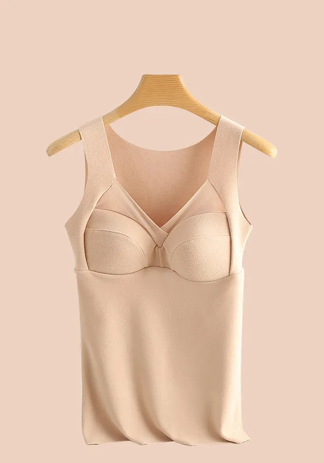 Fleece Thermal Vest Female No Trace Heat Thickened Vest Skin Color - Shop at LoveMi