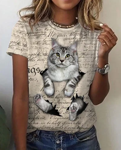 Animal Series Digital 3D Printing Men's And Women's Short sleeved T shirt Top Lttx233 L - Shop at LoveMi