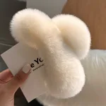 Korea Real Otter Hair Hair Clip Female - Oversized Beige