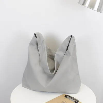 Women's Fashion Simple Casual Literary Canvas Shoulder Crossbody Bag Grey - Shop at LoveMi