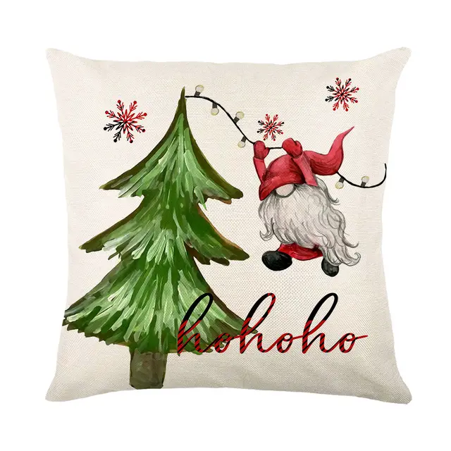 Christmas Red Black Plaid Linen Print Throw Pillow Cover Jym2221 Style - Shop at LoveMi