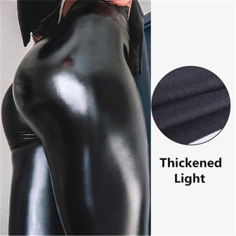 Women's Fashion Casual High Waist Stretch Bottoming Pants Bright Light Without Velvet - Shop at LoveMi