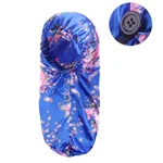 Elastic Buckle Long Cylinder Hair Nightcap - Blue