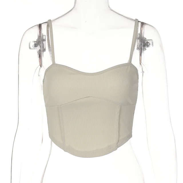 Fashion Solid Strap Slim Strapless Top Apricot - Shop at LoveMi