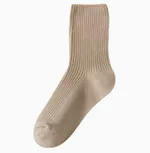 Khaki Socks For Women In Spring And Autumn - Cream Coffee Color