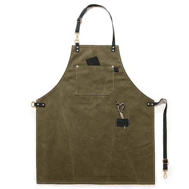 Apron Denim Waterproof Canvas Cafe Green - Shop at LoveMi