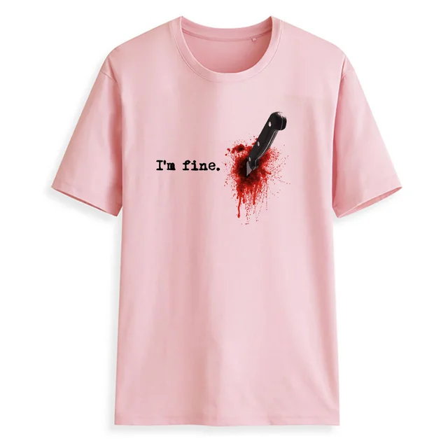 I'm Fine 3D Three dimensional Red Inkjet Printing Pattern Pink - Shop at LoveMi