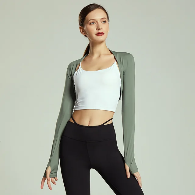 Cardigan Fitness Coat Short Elegant Small Waistcoat Women Green - Shop at LoveMi
