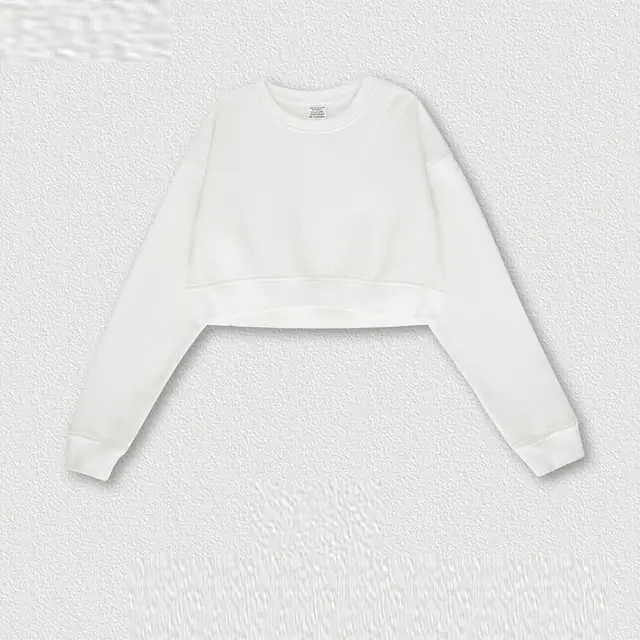 Washed Worn Frayed Round Neck Sweater White - Shop at LoveMi