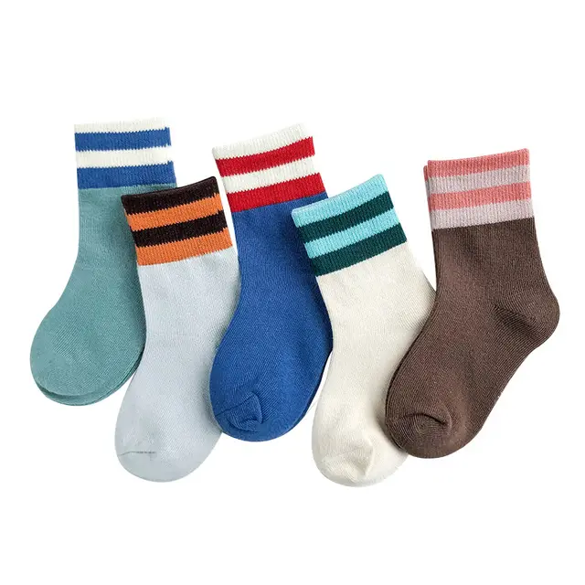 Spring And Autumn Embroidered Striped Socks Wide Compass Parallel Bars - Shop at LoveMi