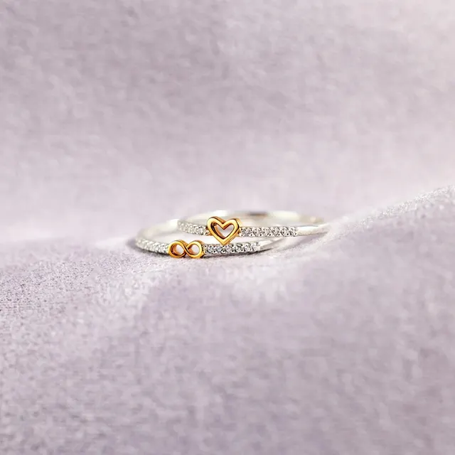 European American Style Zircon Inlaid Ring Set A Pair Of Rings - Shop at LoveMi