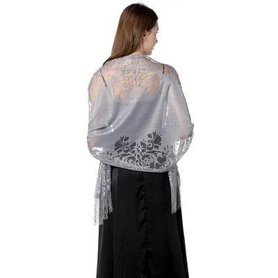 Lace Shawl Bridesmaid Evening Dress Cheongsam Shawl Grey - Shop at LoveMi