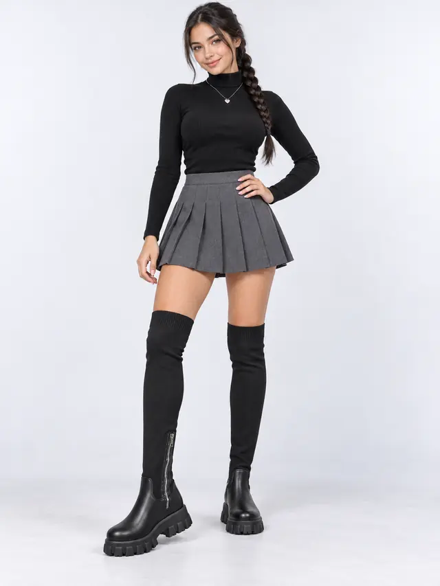 Long Boots Women Winter Shoes Fashion Side Zipper Knee High Boots Black - Shop at LoveMi