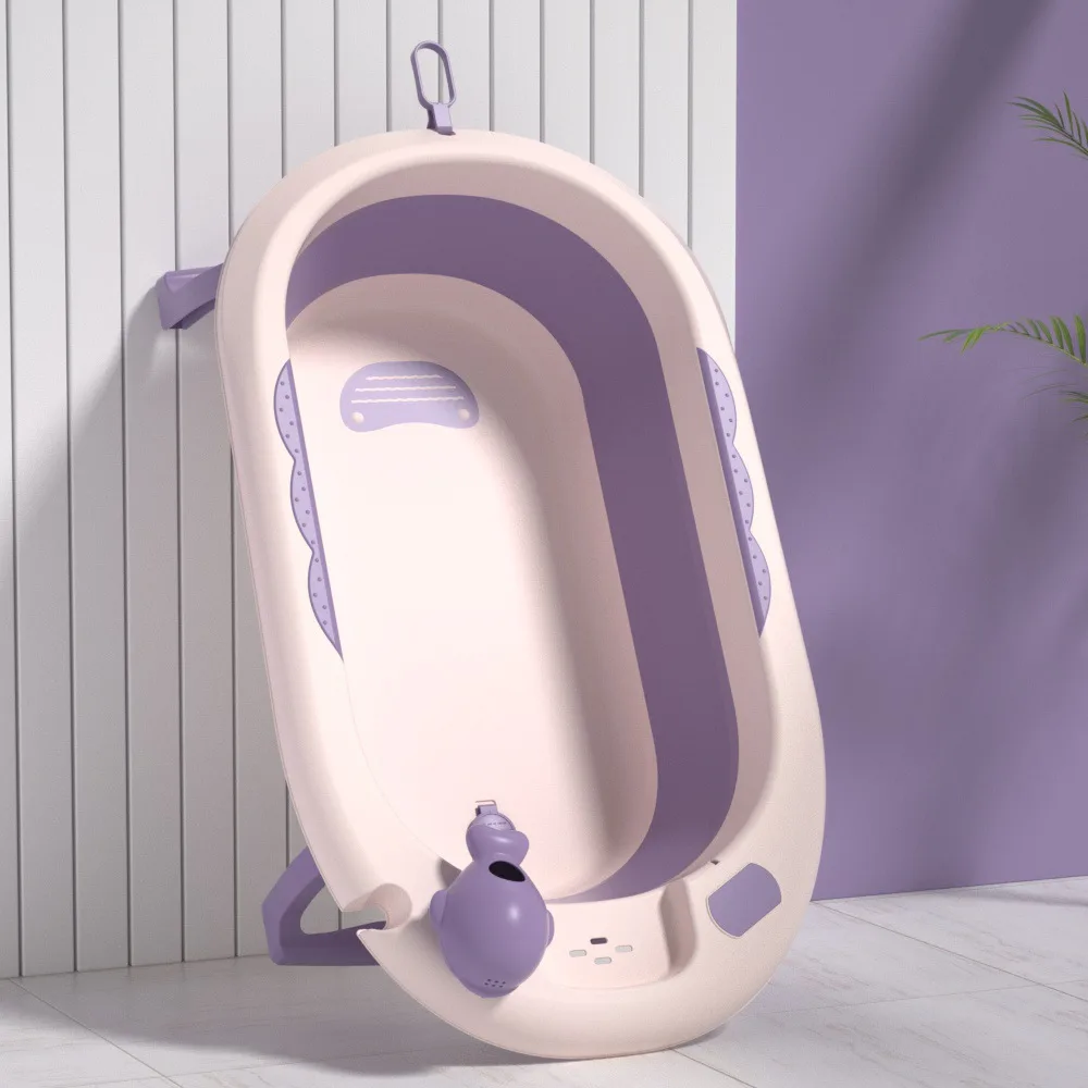 Household Large Foldable Temperature Sensitive Baby Bathtub Purple - Shop at LoveMi