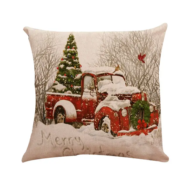New Christmas Themed Linen Cushion Pillowcase 3 Style - Shop at LoveMi