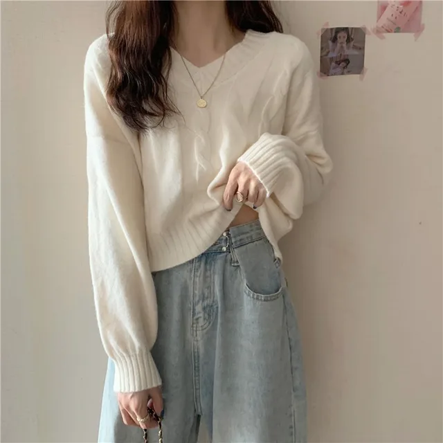 Women's Thread Loose Lazy Sweater White - Shop at LoveMi