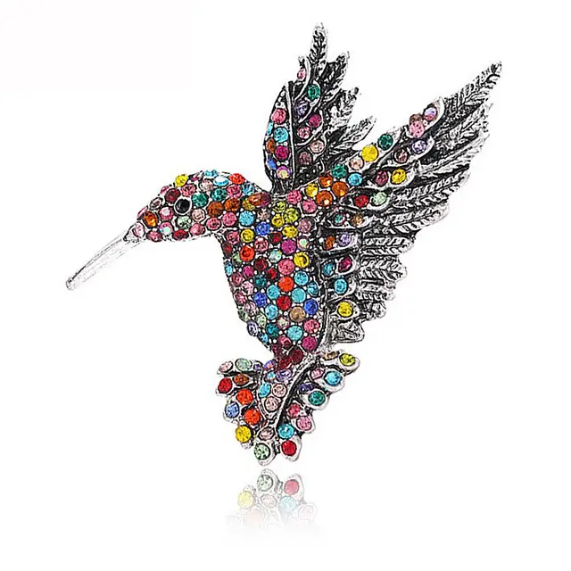 New Retro Style Alloy Hummingbird Brooch Xz4221E Mixed Color - Shop at LoveMi