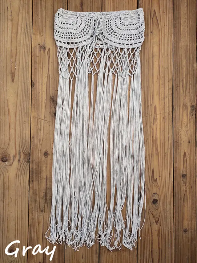 Hand Crocheted Beach Dress Bikini Cover Skirt Grey - Shop at LoveMi