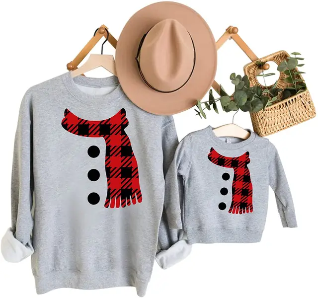 Parent child Christmas Printed Sweater Scarf - Shop at LoveMi