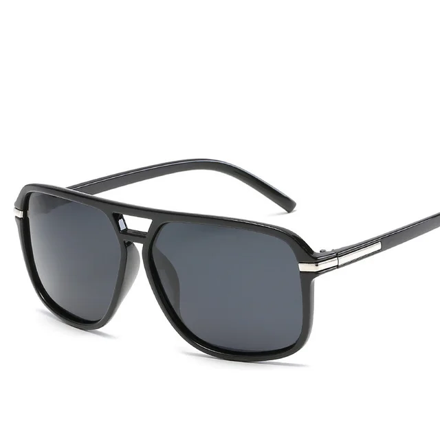 New Large Frame Retro High definition Polarized Sunglasses Bright Black Frame Full Grey - Shop at LoveMi