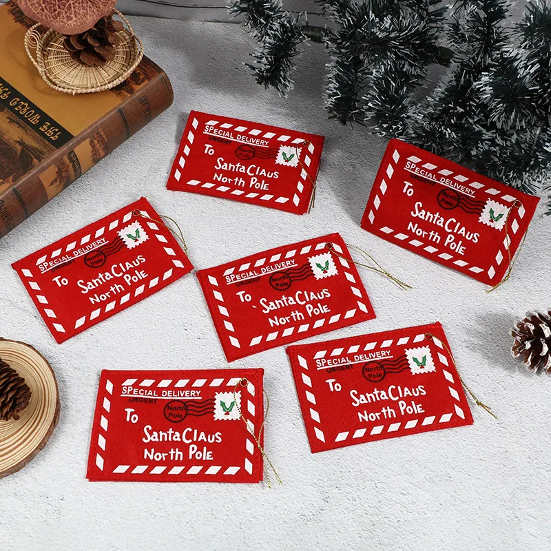 Christmas Holiday Mini Envelope Decorative Pendant Red - Shop at LoveMi