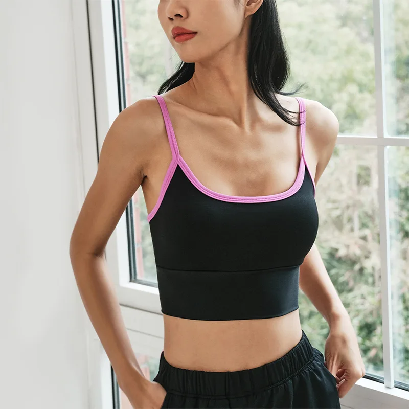 Sports Underwear Women Wear Tank Top, Halter Top And Chest Pad Night Rose Red - Shop at LoveMi