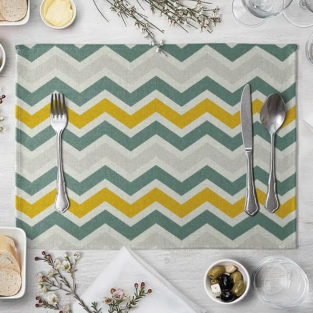 Geometric Pattern Dining Table Placemat Kitchen Supplies Color 3 - Shop at LoveMi