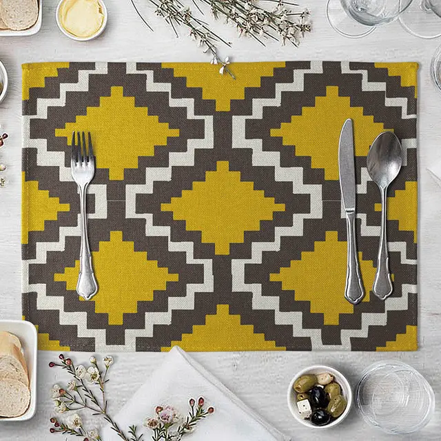 Geometric Pattern Dining Table Placemat Kitchen Supplies Color 6 - Shop at LoveMi