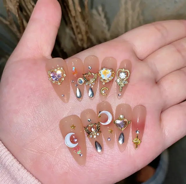 The False Nail Patch Can Be Worn With Water Ice Moon For A Long Time Drops - Shop at LoveMi