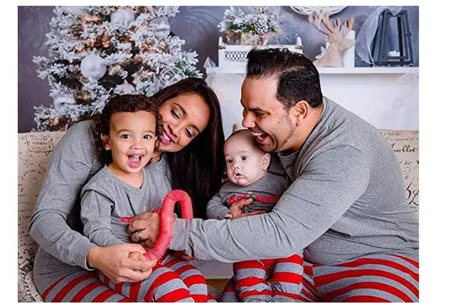 Stripe Long Sleeve Printed Parent child Dress Picture Color - Shop at LoveMi