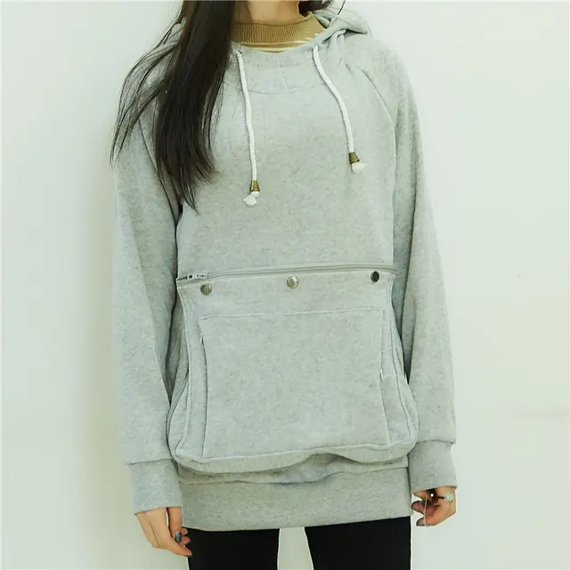 Women Pullover Hoodie Sweatshirt For Pets Cat Small Dog Grey - Shop at LoveMi
