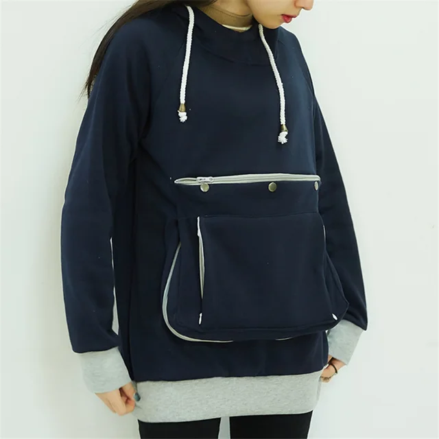 Women Pullover Hoodie Sweatshirt For Pets Cat Small Dog Navy Blue - Shop at LoveMi