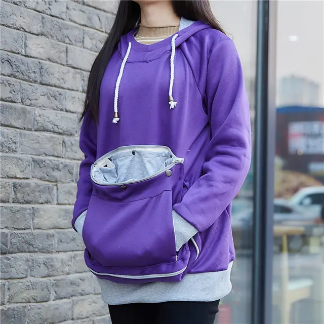 Women Pullover Hoodie Sweatshirt For Pets Cat Small Dog Purple - Shop at LoveMi