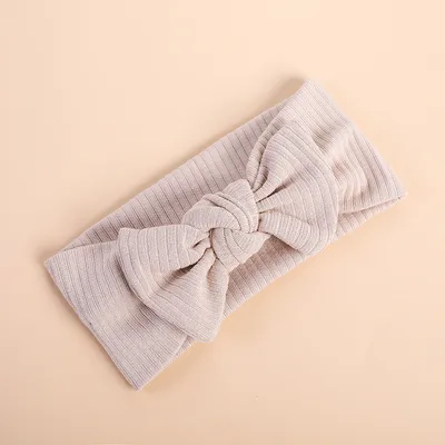Baby Knitted Stretch Non marking Bow Hair Tie Light Grey - Shop at LoveMi