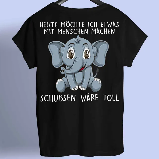 Elephant Shirt Unisex Back Printed Short Sleeve Black - Shop at LoveMi