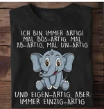 Elephant Shirt Unisex Back Printed Short Sleeve - Black2