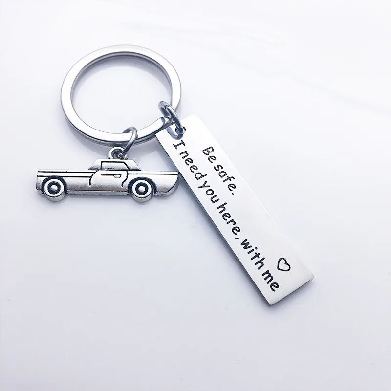 Stainless Steel Key Ring Drive Safe I Need You Here Car - Shop at LoveMi